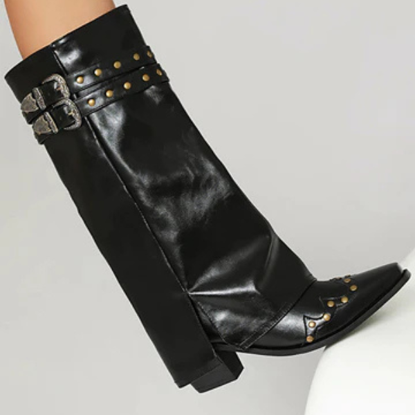 The Sloane Studded Mid-Calf Boots