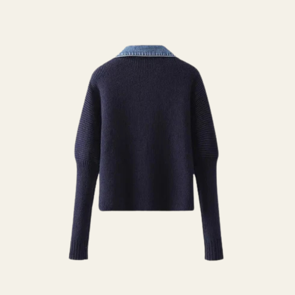 The Marenya Women’s Cardigan with Denim Trim