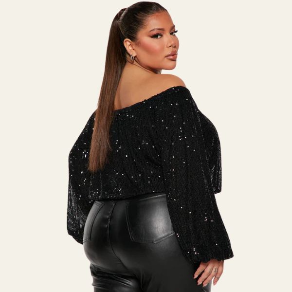 The Celviera Sequin Off-Shoulder Blouse