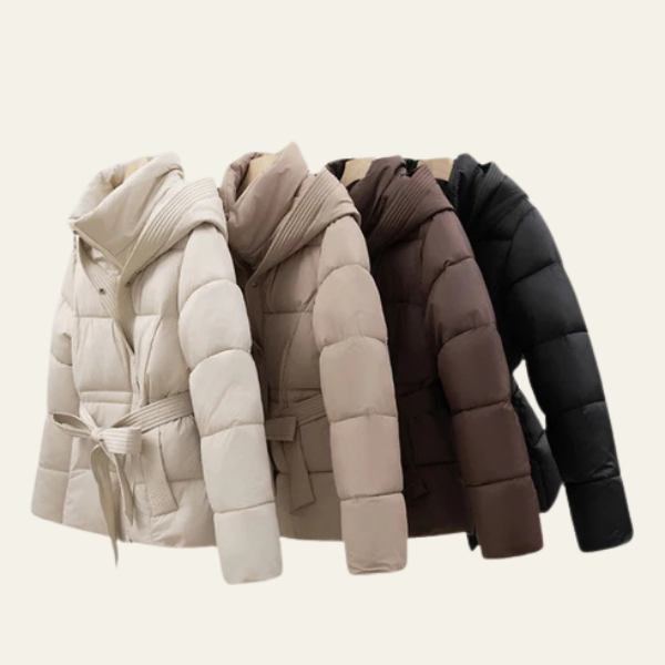 The Selvara Belted Hooded Puffer Jacket