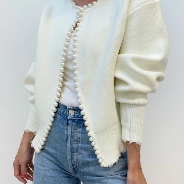 The Amara Pearl-Trim Cardigan