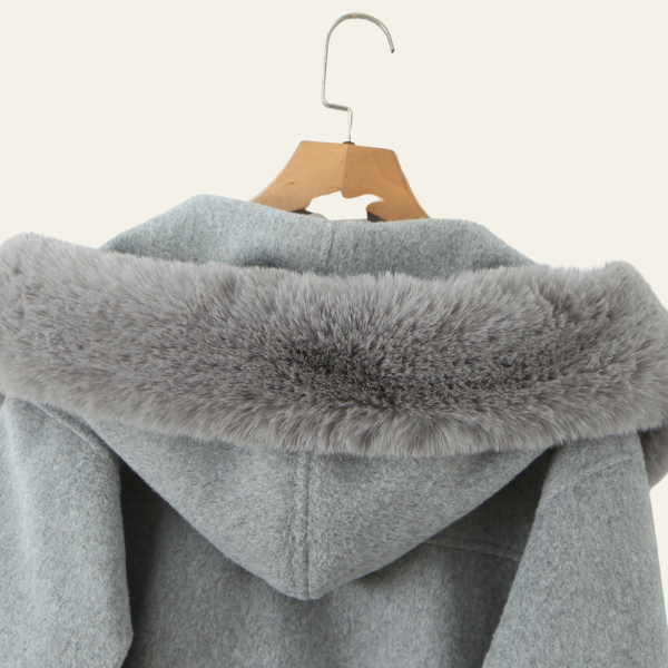 The Arlena Hooded Trim Wrap Coat