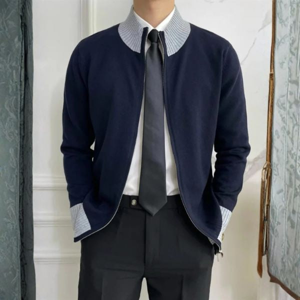 The Corvan Zip-Collar Knit Sweater