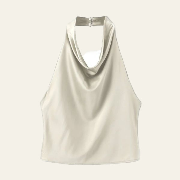 The Solène Draped Halter Neck Top