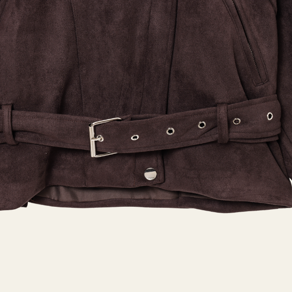 The Marisse Belted Retro Moto Jacket