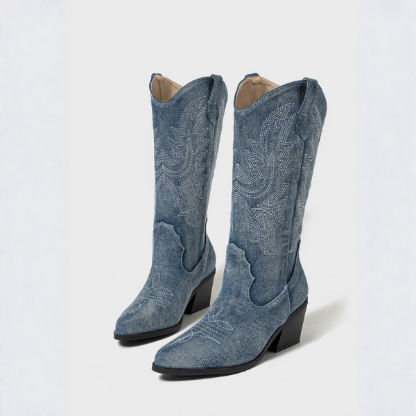 The Delara Embroidered Western Boots