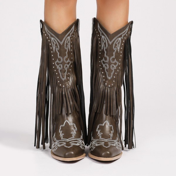 The Dakota Fringe Western Knee Boots