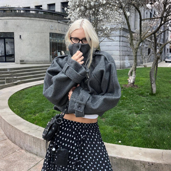 The Marlowe Stand-Collar Short Coat