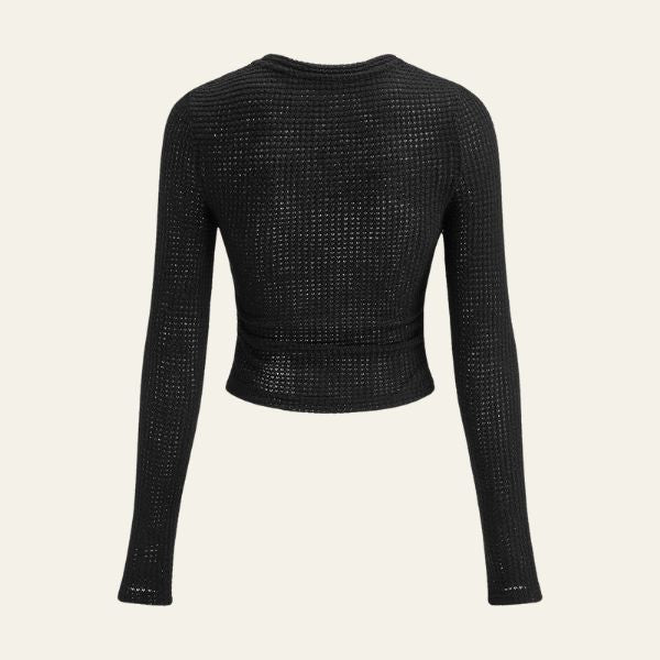 The Delancey Textured Long-Sleeve Fitted Top