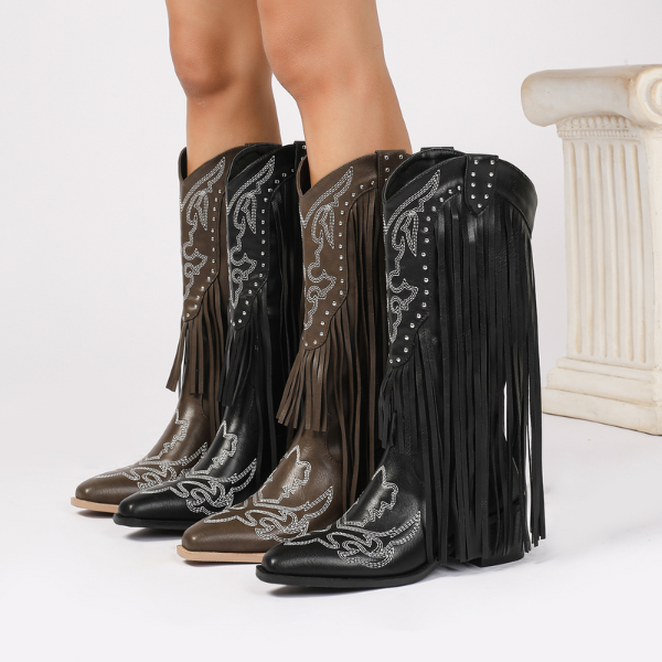 The Dakota Fringe Western Knee Boots