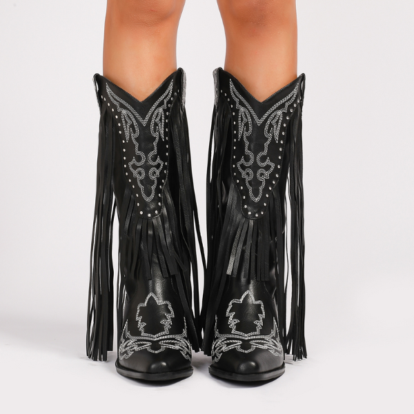 The Dakota Fringe Western Knee Boots