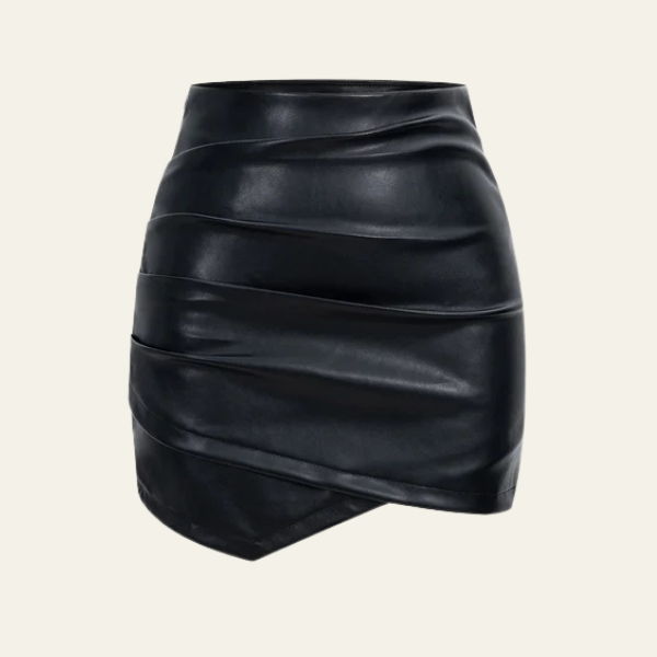 The Lira Asymmetric Ruched Mini Skirt
