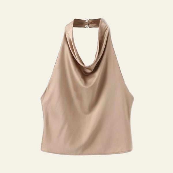The Solène Draped Halter Neck Top