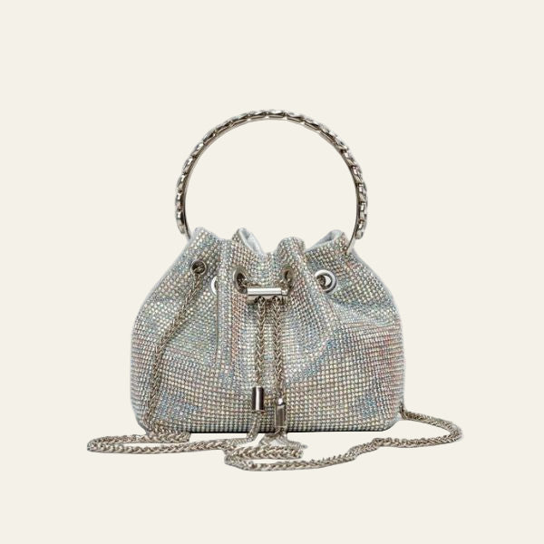 The Dazzle Crystal Chain Bucket Bag