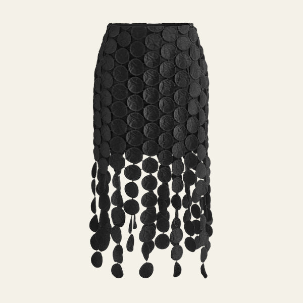The Vienna Laser-Cut Circle Midi Skirt
