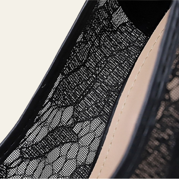 The Sienne Lace Pointed-Toe Stiletto Heels