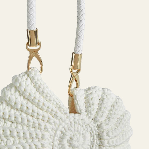 The Capri Conch-Shaped Woven Handbag