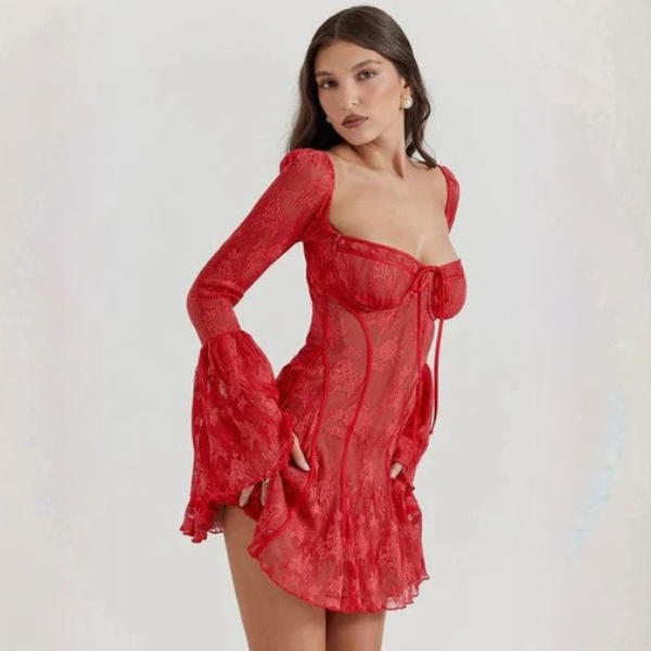 The Amaya Lace Corset Mini Dress