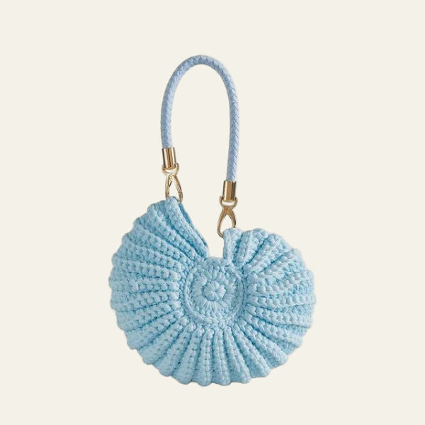 The Capri Conch-Shaped Woven Handbag