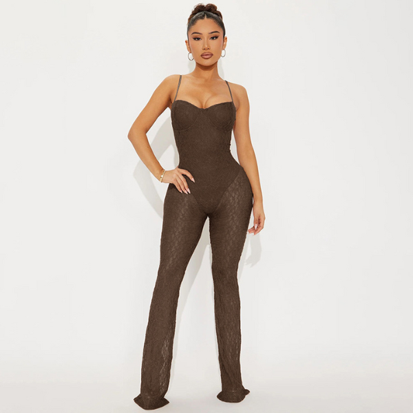 The Marisse Lace Flare Jumpsuit