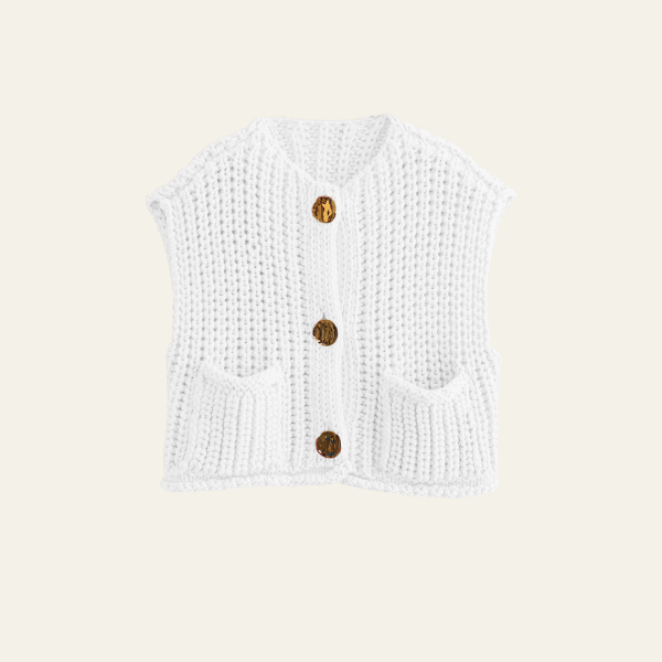 The Amelie Chunky Knit Button Vest
