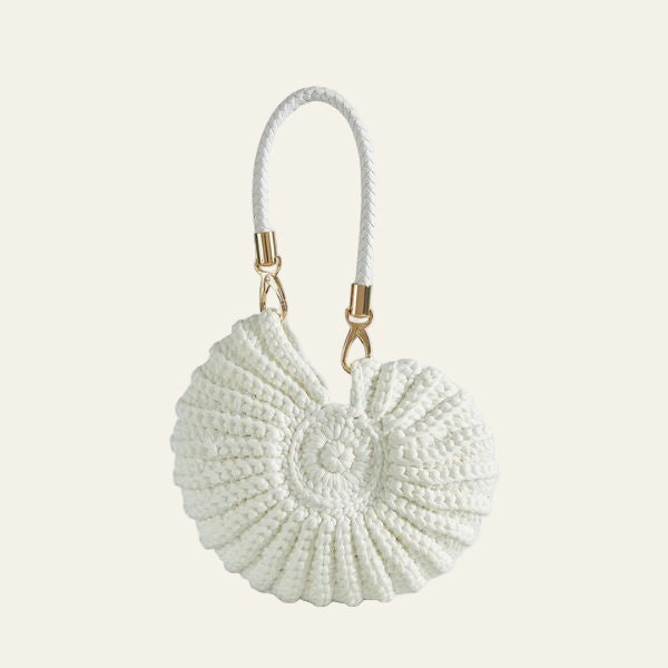The Capri Conch-Shaped Woven Handbag