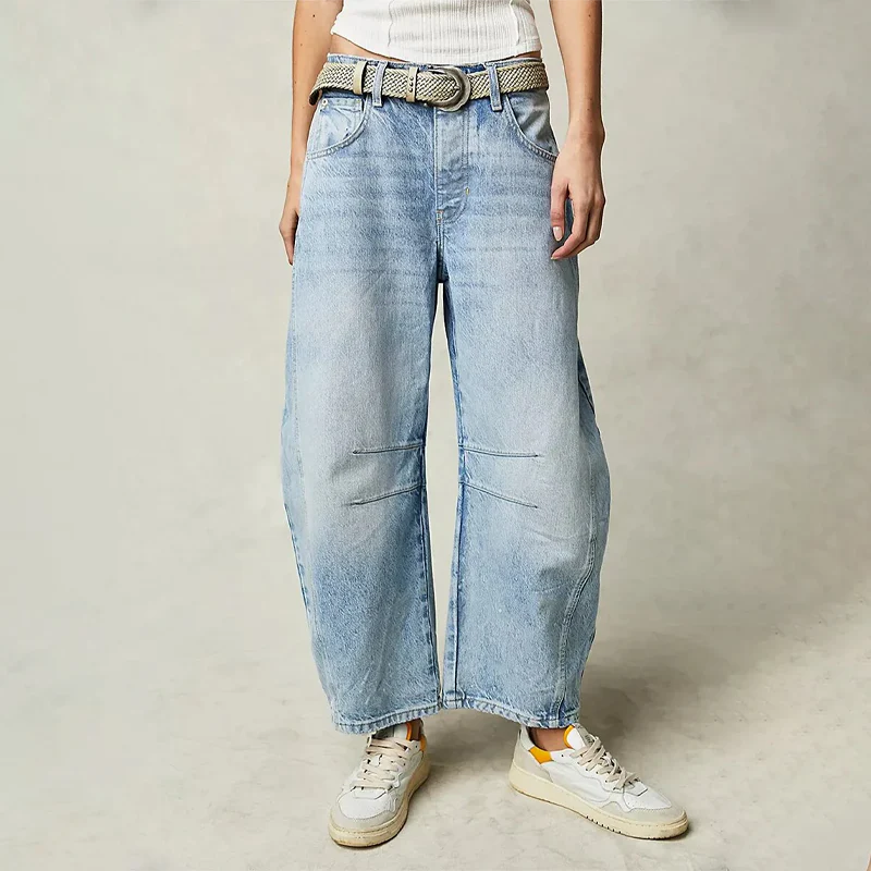 The Avenue Wide-Leg Barrel Jeans