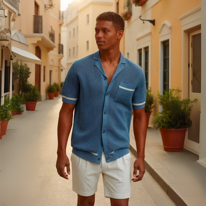 The Minori Blue Knit Cardigan