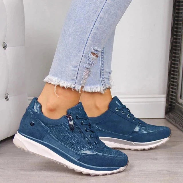 The Verona Side-Zip Wedge Sneakers