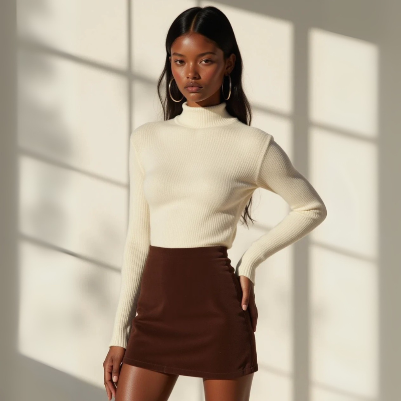 The Noce Brown Skirt