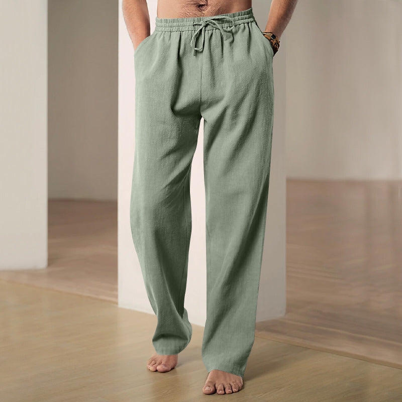 The Riviera Drawstring Linen-Blend Trousers