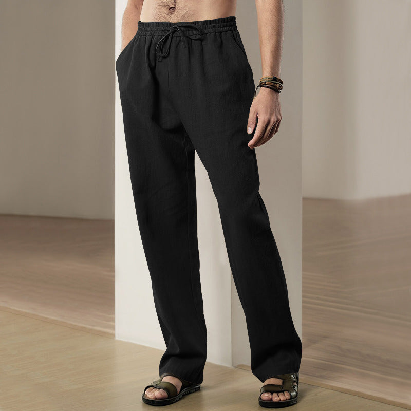 The Riviera Drawstring Linen-Blend Trousers