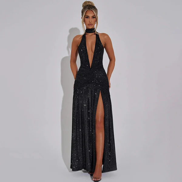 The Seraphina Halter Maxi Dress