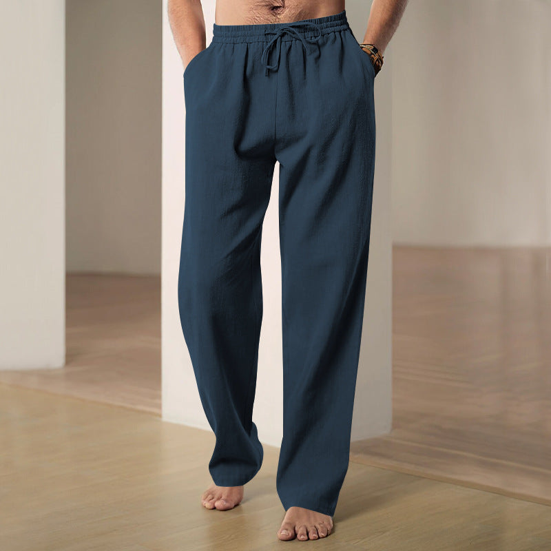 The Riviera Drawstring Linen-Blend Trousers