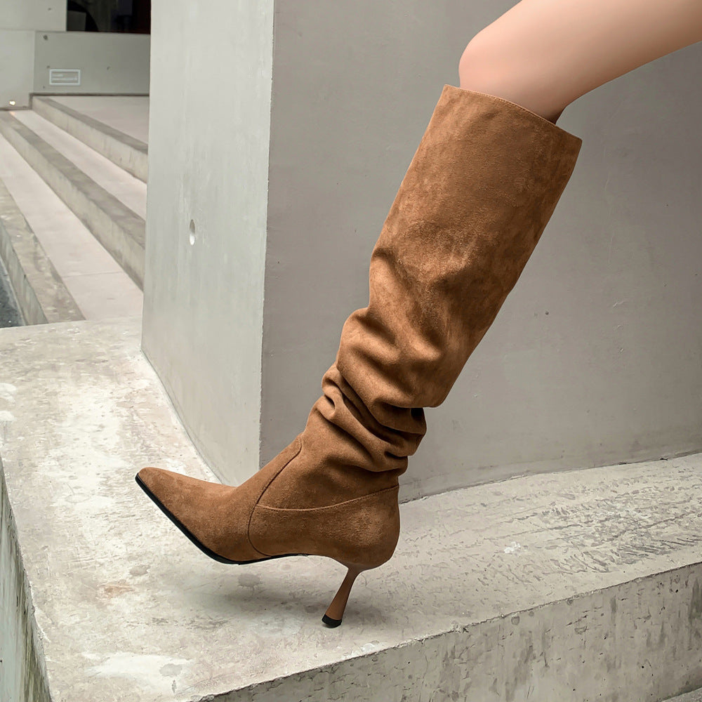 The Florence Pleated Over-Knee Boot