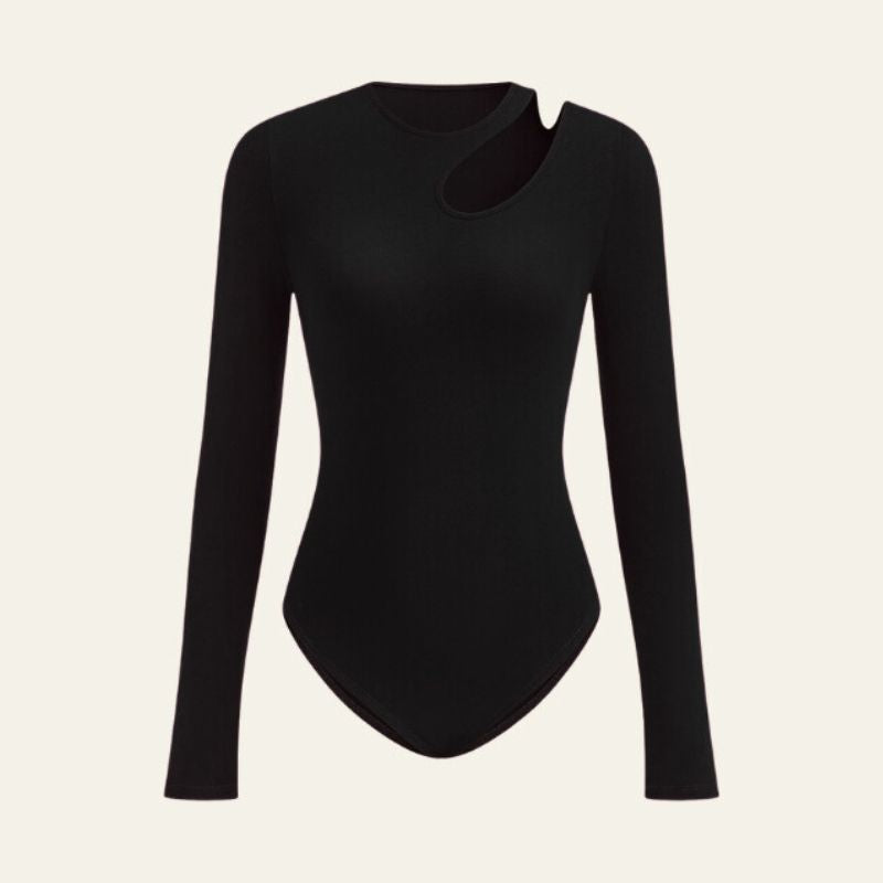 The Valencia Asymmetric Cutout Long-Sleeve Top
