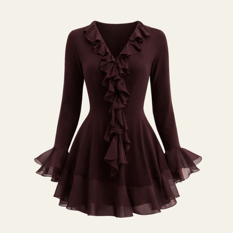 The Verona Ruffle-Trim Mini Dress