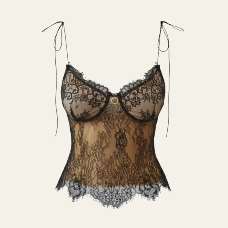 The Valencia Lace Tie-Strap Corset Top