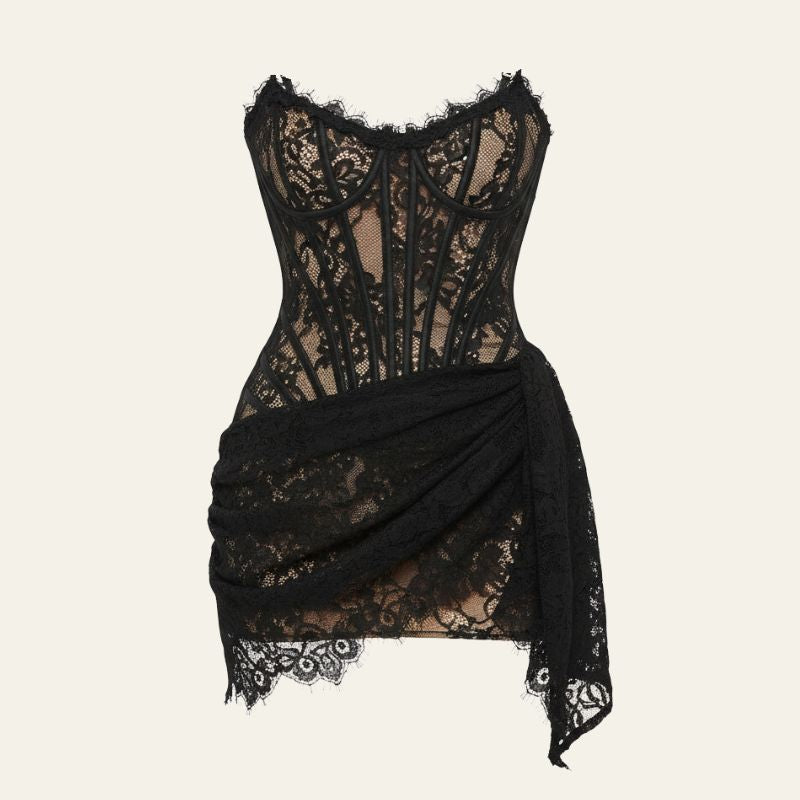 The Monaco Lace-Up Corset Mini Dress