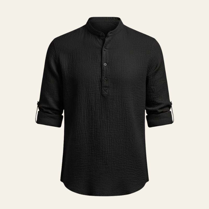 The Tangier Textured Stand-Collar Shirt