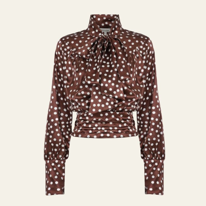 The Vienna Tie-Neck Polka Dot Blouse