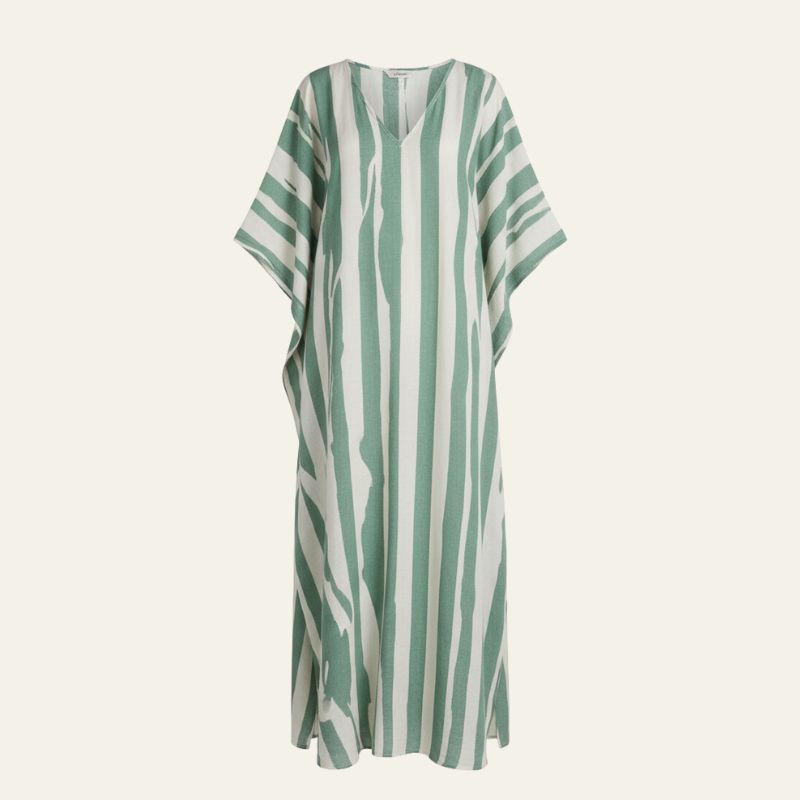 The Santorini Striped Kaftan Maxi Dress