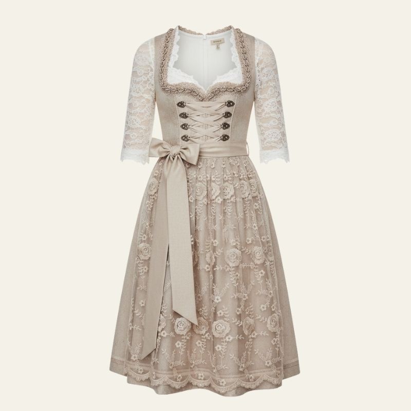 The Salzburg Lace-Up Midi Dress