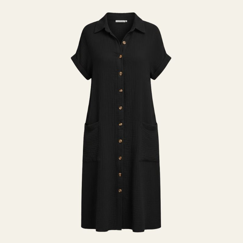 The Santorini Button-Front Shirt Dress