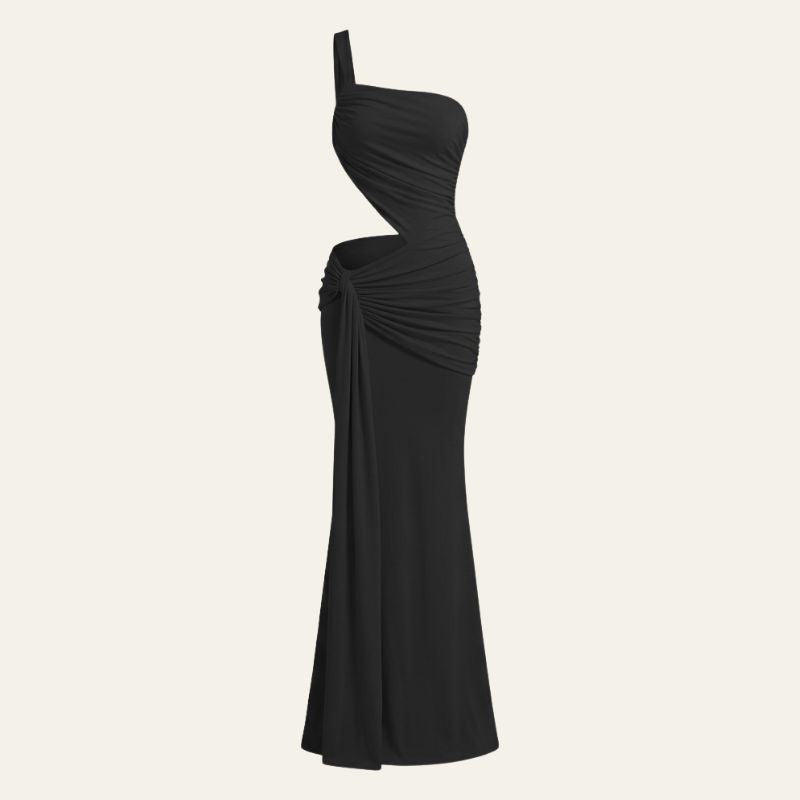 The Santorini Cut-Out One-Shoulder Gown