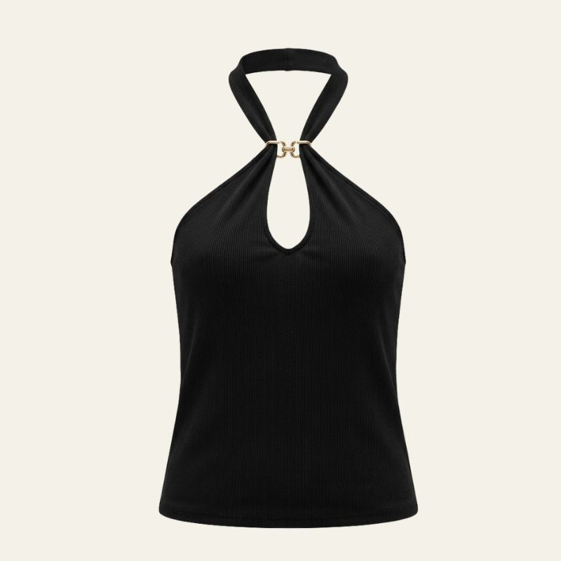 The Riviera Ribbed Halter Top