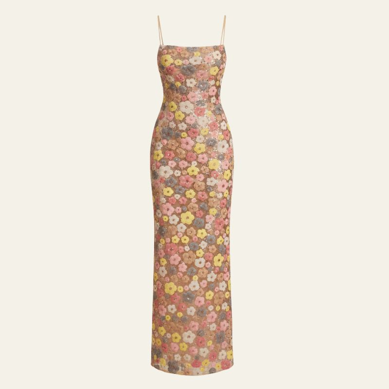 The Nerolisia Sequin Floral Maxi Dress