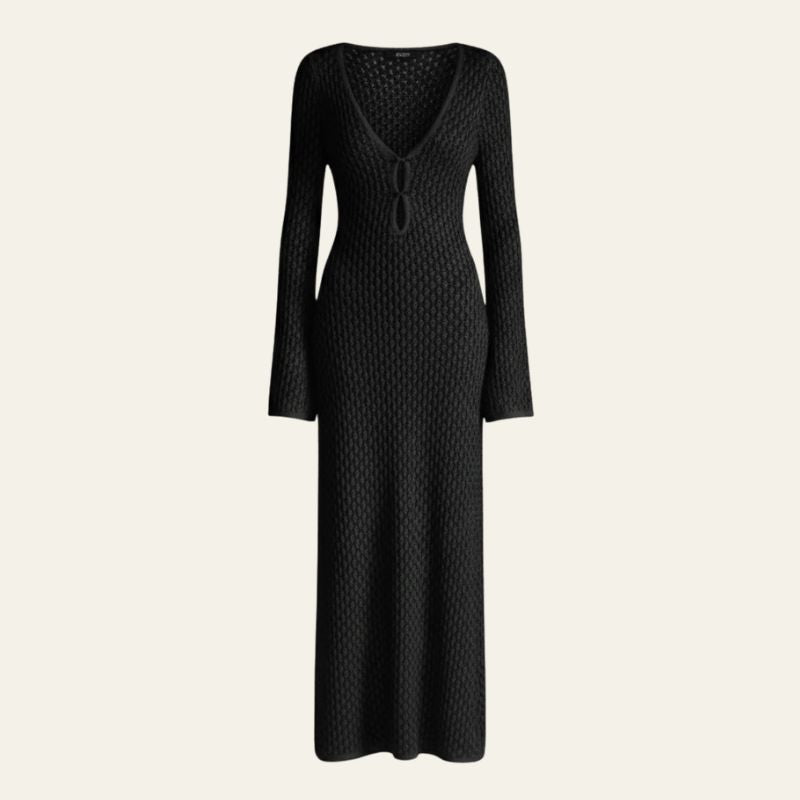 The Mykonos Open-Knit Cutout Maxi Dress
