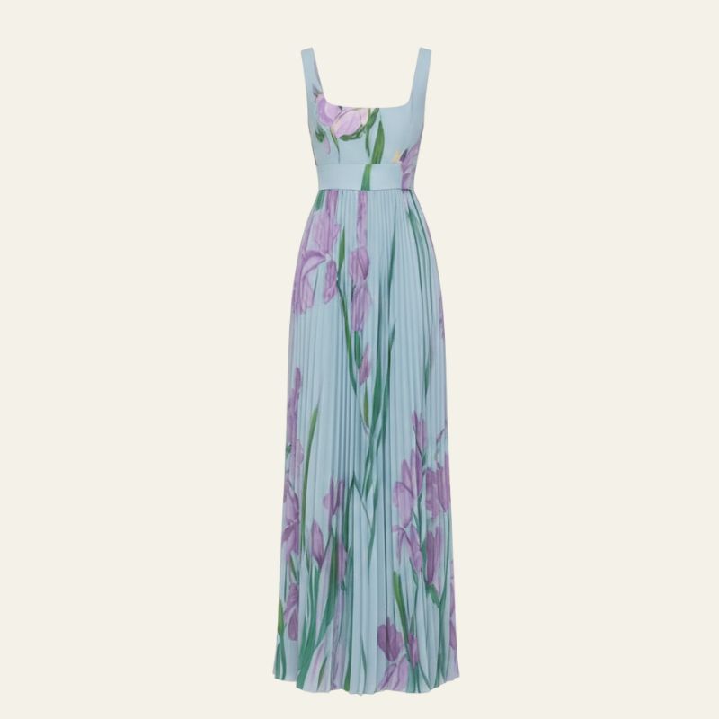 The Ivana Pleated Floral Maxi Dress