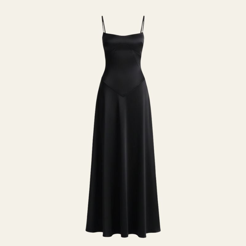 The Mirrorcurve Satin-Finish Maxi Dress